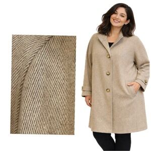 Joan’s New York stand collar coat wool blend with buttons classic style s/14W